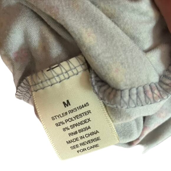 No Comment Mini Dress Floral Blue Womens Medium Short Elastic Off Shoulder - Picture 5 of 6